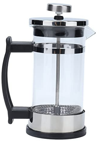 French Press Coffee Tea Maker, Camping Mini Coffee Tea Press Av 304 Rostfritt Stålfilter och Borosilikatglas, Kallt Bryggkaffe Tillverkare 11.8oz för Resor och Hem