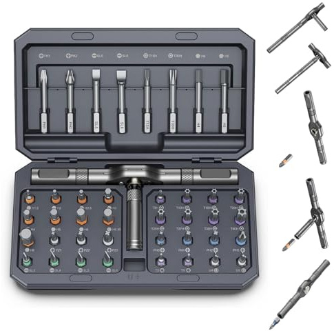 42 in 1 Magnetic Ratchet Screwdriver Set with T-Handle & Case