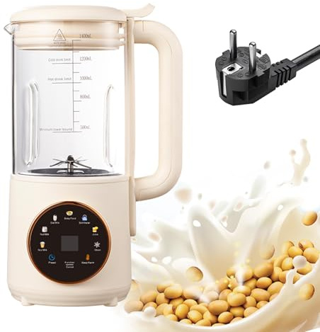 Automatisk beredningsmaskin för vegetabilisk mjölk, 8 i 1 400 ml, 16 blad, startfördröjning, juicepress