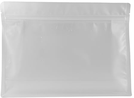 5 Bolsas Zip herméticas, 28x21 cm- para congelación de alimentos y organizar nevera, reutilizables, translúcidas, herméticas, bolsa zip de plástico con fondo plano. Sin BPA-