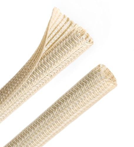 YOUBO PET Braided Cable Sleeve Wire Protector Cable wrap Wire Covers for Cords Cable Sleeves Cord Management Cable Management Sleeve (10 Feet, Wood Color, 13mm(1/2 inch))