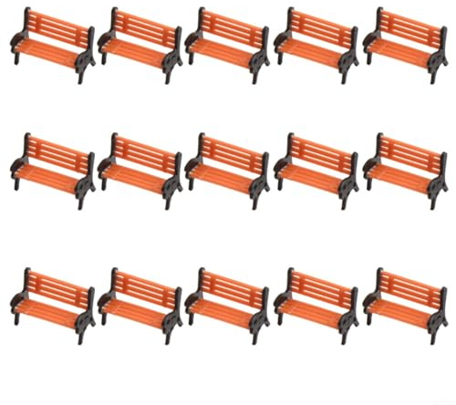Banc de modélisme, 15 pièces à l'échelle 1:87 pour modélisme de trains miniatures, sièges en plastique à colorier manuel réaliste pour paysages et scènes de rue