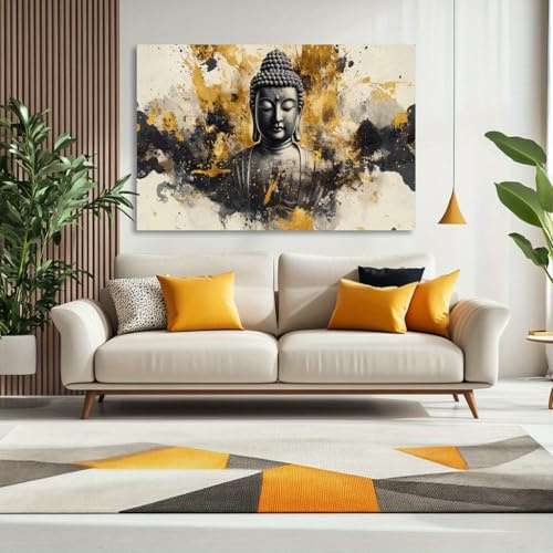IHHGNB Cuadro de Buda con arte de pared moderno, impresión en lienzo, obra de arte para baño, oficina, dormitorio, sala de estar, decoración de pared (80 x 120 cm (31 x 47 pulgadas), sin marco)