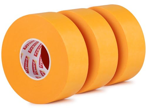 Fyguard 3 Rolle Goldband, 30mm x 150m Abklebeband Maler Kreppband Golden Papierklebeband Wasserdicht für Alltägliche und Industrielle Zwecke, 50m/Rolle