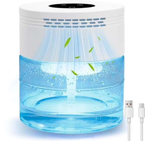 Water Air Purifiers for Home, Water Based Air Purifiers, Quiet 3-Speed Air Washer, 8-Color Light Air Revitalizer, 24H Auto Shut-off Rainbow Air Purifier machine for Bedroom, Office, Living room, Pet