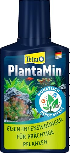 Tetra PlantaMin universalgödsel – flytande järn intensivt gödsel för magnifika och friska vattenväxter i akvariet, månadsanvändning, 100 ml