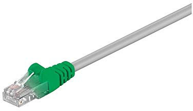 Goobay 68864 CAT 5e Câble de Liaison Croisé, U/UTP, Gris/Vert, 2m Longueur