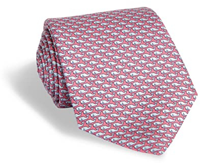 Vineyard Vines Men's Tie Necktie, Vineyard Whale Pink, One Size