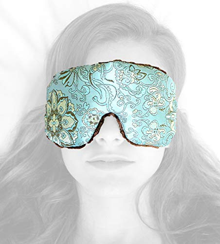 Candi Andi Handmade Weighted Sleep Eye Mask Yoga Pillow - Flax Seed Fill - Unscented - Blue Lagoon - TEMF-BL