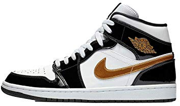 Nike Homme Air Jordan 1 Mid SE Noir Blanc Or 852542-007 Taille 8