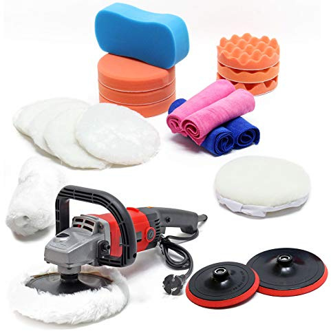 Machine à polir Meuleuse Set 21 pcs. 1200 W 3000 t/min max. Polisseuse 6 Niveaux Rectifieuse