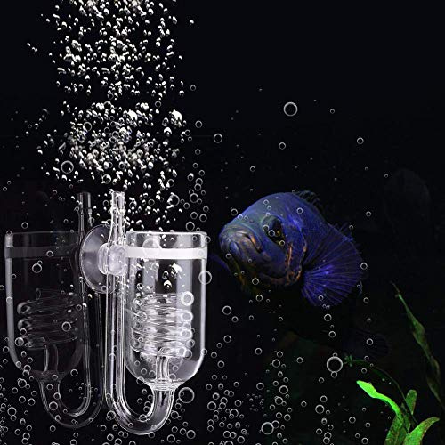 Pssopp Difusor de CO2 de Cristal Transparente para Acuario y Tanques de Peces, Reactor de dióxido de Carbono, atomizador para Plantas de Agua