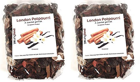 Youngland London Potpourri con fiore e profumo, aroma cannella Set di 2 sacchetti