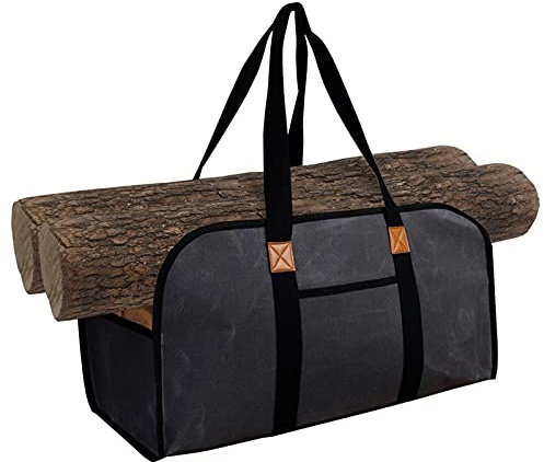 Firewood Carrier Outdoor Firewood Storage Bag Firewood Carrier Bag Canvas Handbag Portable Men Travel Tool Bag Firewood Bag (Color : A)