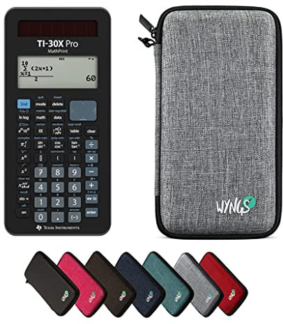 TI-30X Pro MathPrint inkl. WYNGS Schutztasche Hellgrau - Wissenschaftlicher Taschenrechner - Basic Set