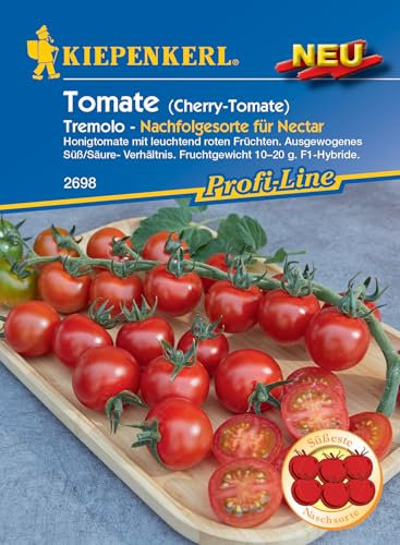 Kiepenkerl Profi-Line Cherrytomatensamen Tremolo, F1 2698 - Honigtomate - Fruchtgewicht 10-20 g - Gemüsesamen, Samen Gemüse, Gemüsepflanzen, Saatgut
