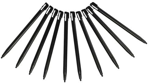 vhbw 10x Eingabestifte kompatibel mit Nintendo DSi, DSi XL, DS Lite Spielekonsole - 9,2 cm lang Schwarz