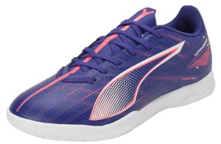 PUMA Unisex Adults Ultra 5 Play IT Soccer Shoe, Lapis Lazuli-PUMA White-Sunset Glow, 8.5 UK