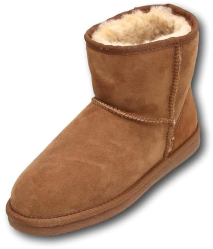 Sheepskin World Megan Ladies Short Sheepskin Womens Ankle Boots (Chestnut, UK Footwear Size System, Adult, Women, Numeric, Medium, 5)