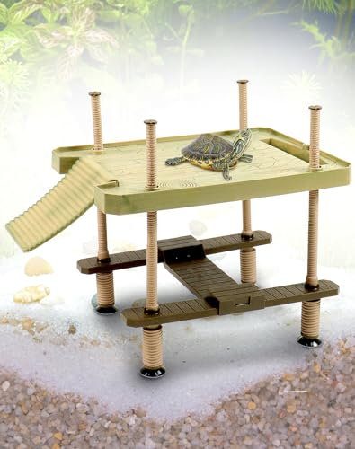 QWORK® Große Schwimmende Schildkröten Pier und Basking-Plattform, landschildkröten zubehör, für Aquarien und Terrarien, 40.5cm x28cm