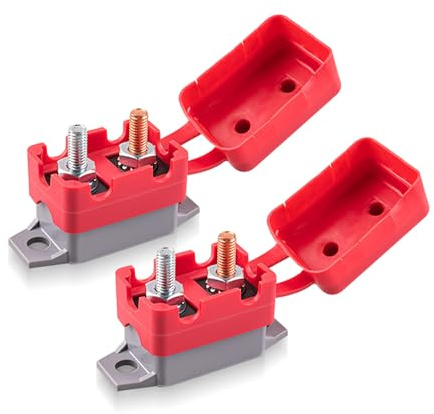 2 PCS DC 12V - 24V 30Amp Automatic Reset Circuit Breaker for Car, ATV, RV, Ship, Battery Chargers and More（with Cover）
