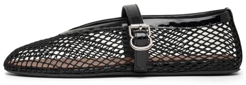 RUYI Ballerines en maille pour femme - Chaussures plates à enfiler - Ballerines d'été confortables et douces - Chaussures plates élégantes pour femme, R01 Noir, 39 EU