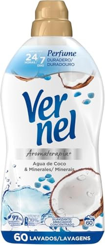 Vernel Suavizante Concentrado para la Ropa Aromaterapia Agua de Coco & Minerals, 1.080L