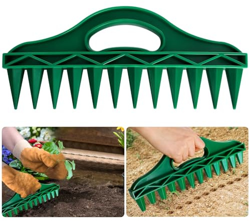 12 Fori Distributore di Semi, Dispensatore Sementi, Strumento di Semina da Giardino, Seminatore Manuale Attrezzo per Allentare il Terreno, Ausilio per la Semina (B)