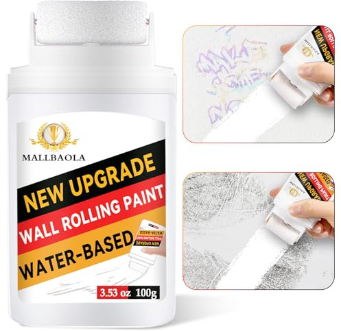 Wall Repair Rolling Brush, White Paint for Wall, Portable Paint Roller Kit, Fast-Drying & Water-Based White Wall Paint, Integrated Roller Paint Kit, Wall Filler Paint Covers Graffiti, Stain, Scratch