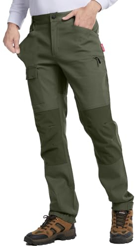 WORK IDEA Pantalón de Senderismo para Hombre, Ajuste Slim elástico, Impermeable, Adecuado para Actividades al Aire Libre