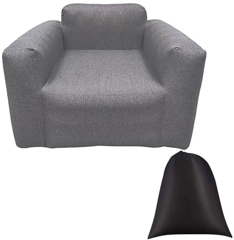 TAZZOR Aufblasbares Sofa 1 Person Luftsessel mit Rücken, Armlehne & Luftpumpe Aufblasbare Couch Gaming Liege Indoor Luftsofa, Aufblasbares Sofa Outdoor, für Outdoor Party, Reisen, Strand, Camping