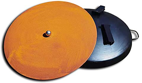 Köhko Brandskål Ø 79 cm med lock 80 cm – ben som inte rostar – med hopfällbara och avtagbara ben