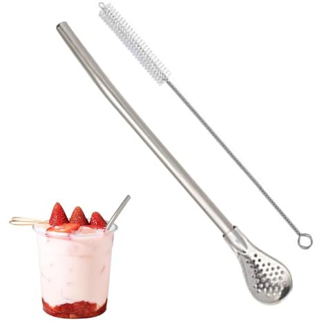 Cucchiaio per cannucce – cucchiaio di paglia rimovibile | cucchiaio per cannuccia | cannucce filtro per bere – cannucce per bevande versatili | Ideale per cocktail, smootheie e tè