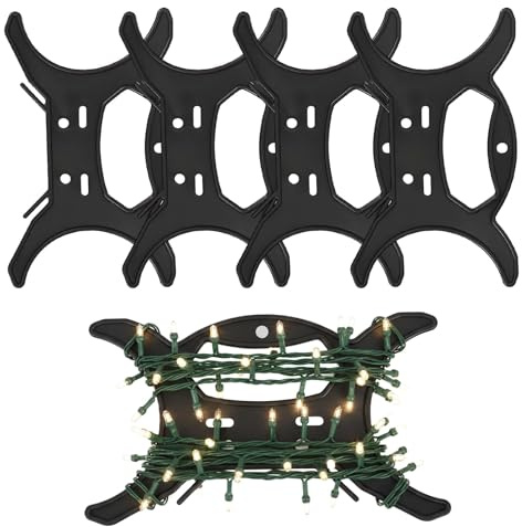 Confezione da 4 avvolgicavi in ​​plastica, avvolgicavo, gestore cavi come organizzatore, avvolgicavo, avvolgicavo multiuso per luci di Natale, corde, nastri, cavi e prolunghe