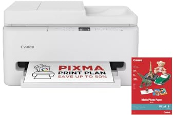 Canon PIXMA TS7550i – Imprimante compacte Jet d’Encre Multifonction Wi-FI 2,4/5 GHz – Impression Recto Verso – Format A4 PIXMA Print Plan - Inclus Papier Photo A4 MP-101, 5 Feuilles
