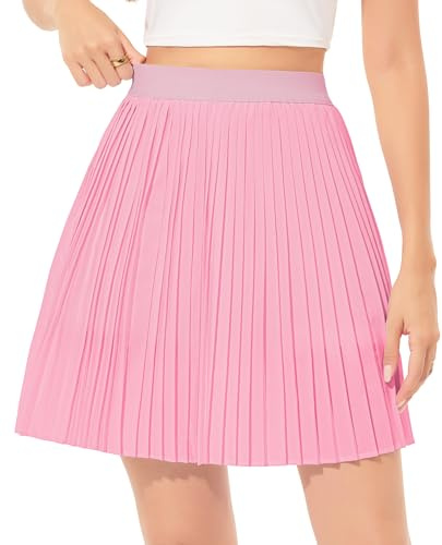 Wikoan veckad kjol, dam, kort, S-XXL, ROSA, M