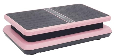HUOMMGS vibrationsplatta med 99 Dang intensitetsnivåer och 1–15 minuter timer uppgradering skakplatta sport för hemmet vibrationsplatta med fjärrkontroll upp till 150 kg sportutrustning hemma (rosa)