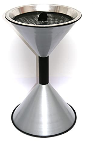Aschenbecher Kegel SZ 70x40 cm silber Marke Szagato Made in Germany (Industrie Standaschenbecher modern Design Aschenbecher groß stehend aus Metall für innen und außen)