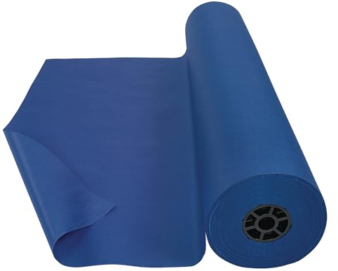 Colorations Arts and Crafts Paper Roll - 36 x 1000', Dark Blue , Dual Surface, Markers, Finger Paints, Painting, Watercolors, Acrylic Paints, Wall Art, Bulletin Board Paper, Kids Crafts