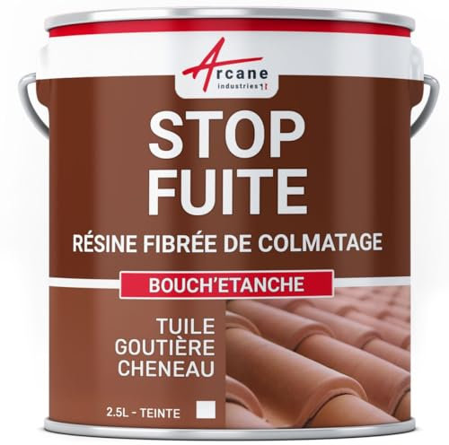 ARCANE INDUSTRIES Pintura de impermeabilización fibrada - Sellador de Tejas, canalones, desagües: ARCALEAK Repair - 234 - Blanco
