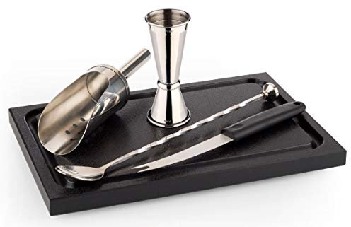 Buddy´s Bar - Gin-Tonic Premium Set, Bar Equipment, glänzende Edelstahl-Optik, lebensmittelecht, spülmaschinenfest, Longdrink-Set