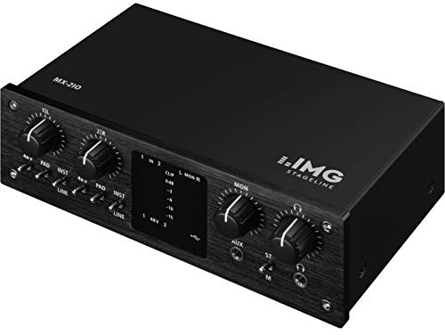 IMG STAGELINE MX-2IO 2-Kanal USB Recording-Interface zur Audio-Aufnahme auf einem Computer, Audio-Aufnahmegerät mit Vollduplex USB-Port für gleichzeitige Aufnahme, Wiedergabe und Mixing, in Schwarz