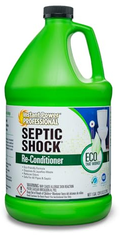 Instant Power Professional Septic Shock Re-Conditioner - Septic Tank Treatment, Drain Cleaner Liquid Clog Remover for Septic System, Drain Defense for RVs - 128 Fl Oz 1 Pack