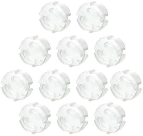 Offgridtec 12 x Kindersicherung Steckdose mit sicherem 2-Wege-Drehmechanismus, Wiederverwendbare Steckdosen-Kindersicherung, Langlebiger ABS-Kunststoff, Passend für Standard – Transparent