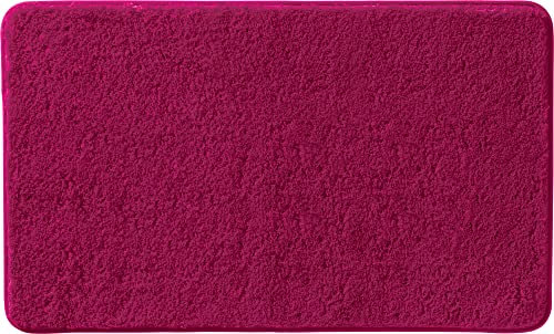 Erwin Müller Badematte, Badteppich, Badvorleger Rhodos Uni rutschhemmend Fuchsia Größe 70x120 cm - ultraweich, extrem saugfähig, flusenarm