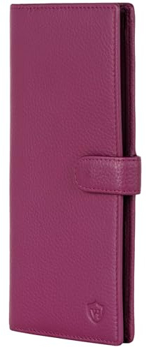 VON HEESEN Leder Geldbörse mit RFID-Schutz - Portemonnaie für Damen & Herren aus echtem Leder - Wallet mit Münzfach - Geldbeutel für Frauen und Männer in Pink