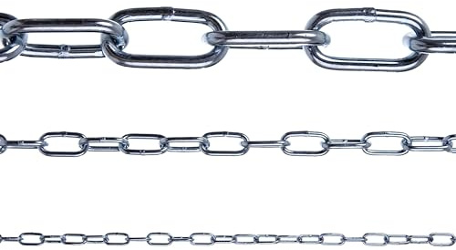 Constrabo® | Cadena de acero inoxidable de eslabones largos DIN 763 | 2 m de diámetro 5 mm | acero inoxidable 316 (V4A) | cadena de acero inoxidable inoxidable por metros cadena de eslabones redondos,