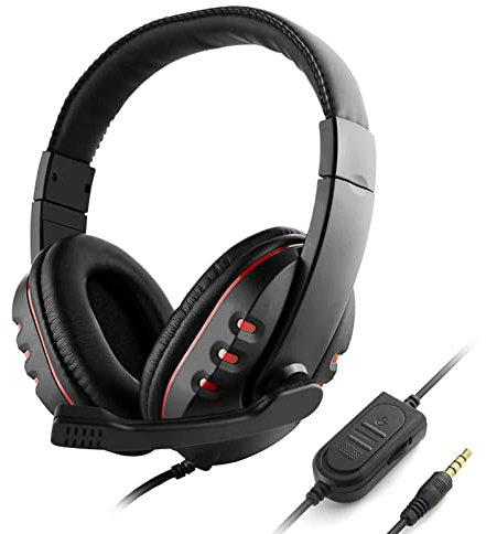 DIERI 3.5mm Wired Gaming Headphones Over Ear Game Headset Noise Canceling Earphone with Microphone Volume Control for PC Laptop Smart Phone