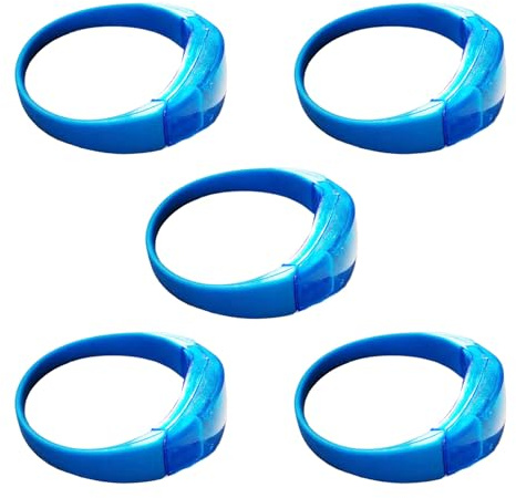 HINAYOSAN 5 braccialetti LED controllati dal suono, luminosi e lampeggianti, per KTV, Natale, Capodanno, fornitura per feste