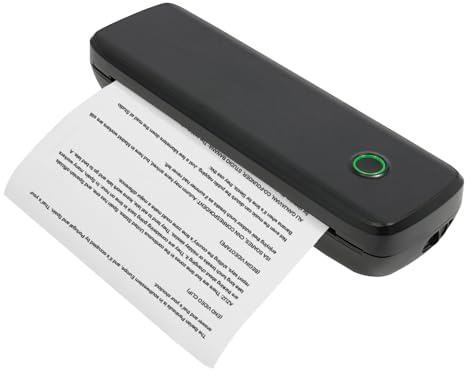 Hanmorfarbi L81 A4 mobil skrivare – termoskrivare med 3 rullar termopapper, bärbar skrivare, Bluetooth-anslutning, termisk ingår, laptopanslutning (svart)